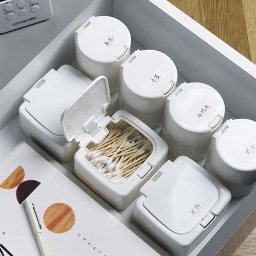 Mini Storage Box Desktop Plastic Cotton Swab Box Pop-up Storage Box Small Objects Dustproof Office Bedroom Storage Box