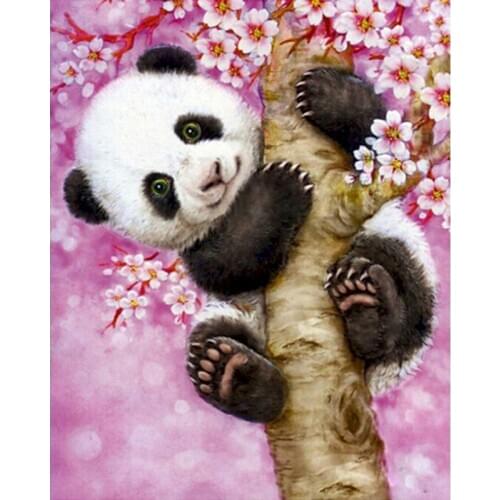 Cherry Blossom Panda Animals Diy Painting By Numbers Modern Wall Art Picture Acrylic Paint By Numbers Kit Gift For Home Decor