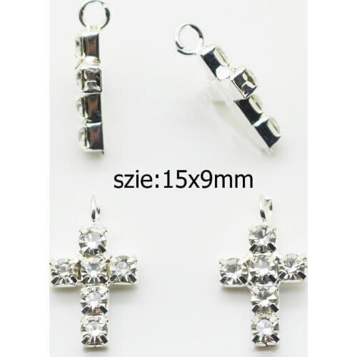 2019 New 20 Pcs Fashion 15*9mm Cross Rhinestone Button for Coats Clothes Scrapbooking Crafts