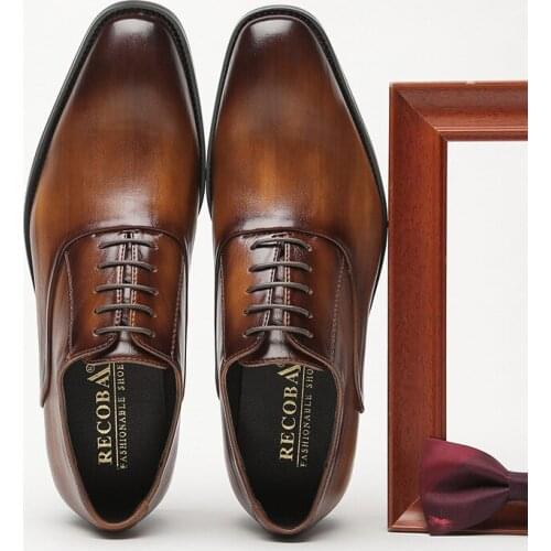 New Japanese 2021 classic formal business leather shoes mens gentleman youth wedding simple single shoes mens leather shoes