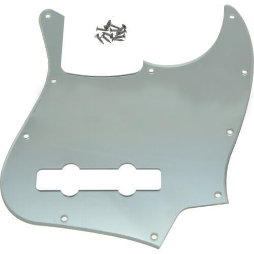 Dopro Plastic Mirror 5 String Jazz Bass J Bass Pickguard with screws Scratch Plate fits US/Meixcan Standard Fender Jazz Bass