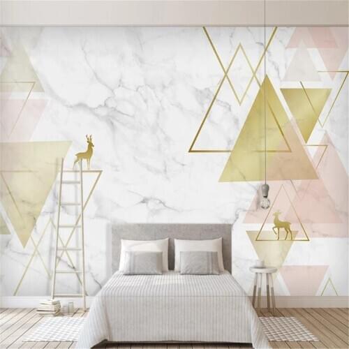 Milofi custom 3d nordic modern marble elk background wallpaper mural