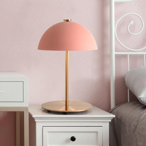 Pink metal table lamp reading lamp decoration table lamp pink and gold E27 lady room kids room lighting