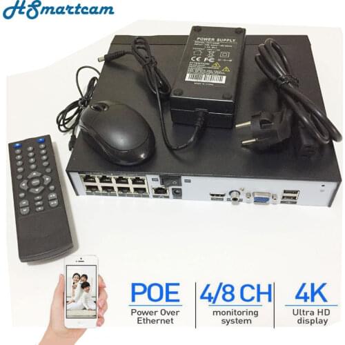 H.265 8Ch 5MP/4Ch 5MP PoE Network Video Recorder PoE NVR 4/8Ch For HD 5MP/1080P