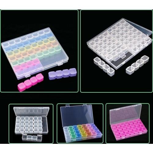 56/28 Grids 5D DIY Diamond Painting Drill Box Jewelry Box Rhinestone Embroidery Crystal Bead Organizer Storage Case Container
