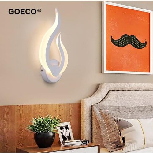 Modern LED Wall Lamp Flame Shape Wall Light For Living Room Bedroom Bedside Sconce Acrylic Indoor Light Hallway Art Decoration