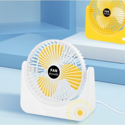 Super Mini Rechargeable Desktop Fan 3 Wind Speeds Portable Ultra-quiet USB Fans 3D Airflow Cyclone Cycle for Home Office