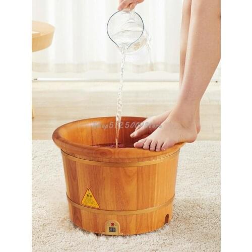 Oak Heating Constant Temperature Foot Soaking Bucket Household Electric Foot Washing Basin Automatic Massage Foot Washing Bucket