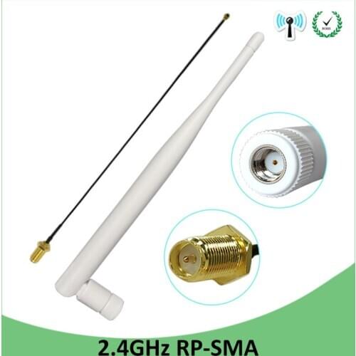 5pcs 2.4GHz WiFi Antenna 5dBi Aerial RP-SMA Male Connector 2.4 ghz antena wi-fi Router +21cm SMA Male Pigtail Cable