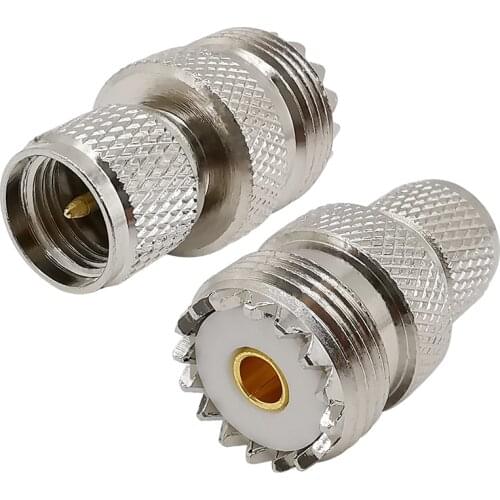 RF Coaxial Adapter Mini UHF Male To UHF Female SO239 PL259 Straight Connector