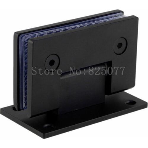 2PCS 304 Stainless Steel Black Paint Hinge 90 Degree Open Wall Mount Glass Shower Door Hinge For Home Bathroom Hardware JF1320