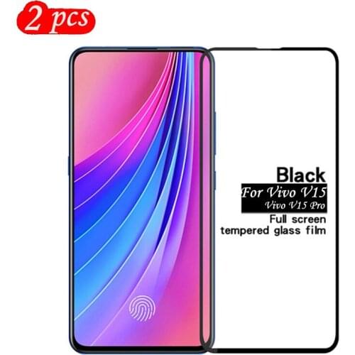 2Pcs Tempered Glass for Vivo V15 Pro Screen Protector Glass Full Cover Glass for Vivo V15 Protective Glass Film