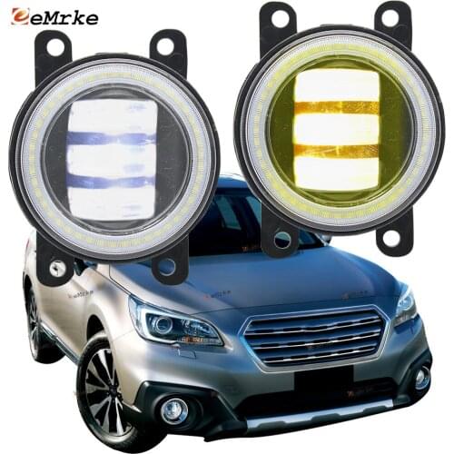 2x Led Angel Eye DRL for Subaru Outback 3.6R 2.5i 2.0D 2015 2016-2018 2020 2019 LED Fog Lights Lamp Lens Daytime Running Light