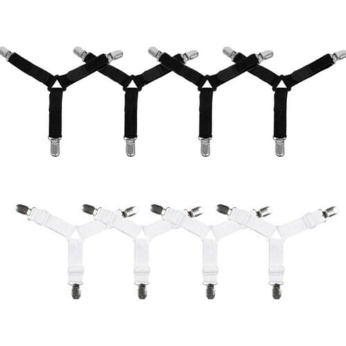 4Pcs/Set Triangle Bed Mattress Sheet Clips Grippers Straps Suspender Fastener Holder Household Multi-function Accessories