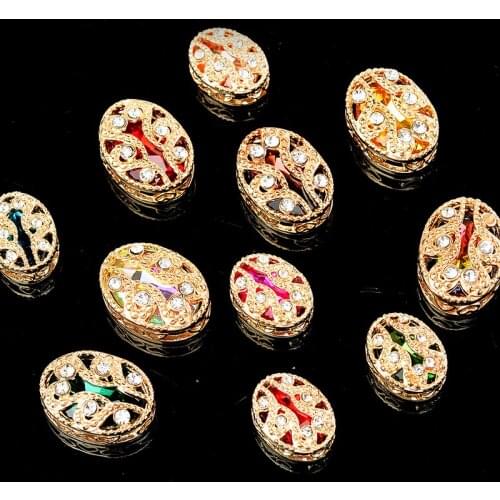 4pcs/Lot High Quality Oval Shape Flower Nest Sew On Glue On Rhinestones Jewelry Making Handmade Diy Clothing Accessories Craft