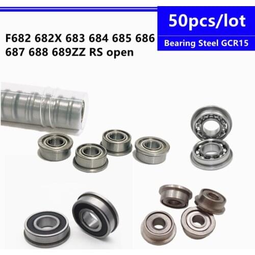50pcs F682ZZ F682XZZ F683ZZ F683open F684ZZ F685ZZ F686ZZ F687ZZ F688ZZ F689ZZ F689-2RS F688-2RS flange deep groove ball bearing