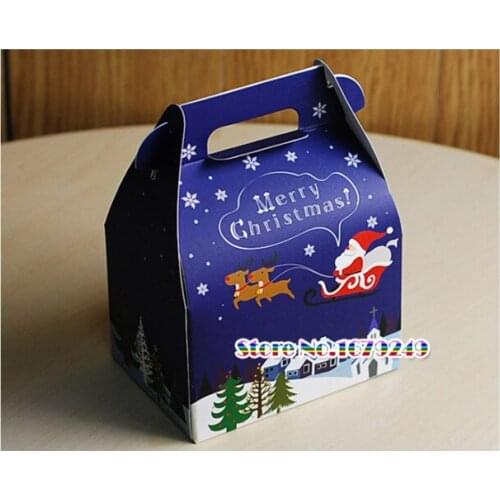8.7*6.3*13CM Christmas Portable apple candy box, Paper Gift Box Wedding Candy Cake Packing Box Portable Case 100pcs/lot