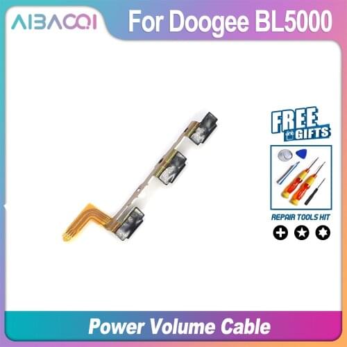AiBaoQi New Original Power On/Off+Volume FPC Key Up/Down Button Flex Cable FPC For Doogee BL5000 Phone