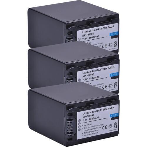 Tectra 3Pc NP-FH100 NPFH100 NP FH100 Camera Battery For Sony DCR-SX40 SX40R SX41 HDRCX105 SR42E SR45E DVD 908E HC24E HC45 Camera