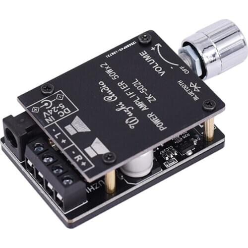 Bluetooth 5.0 Wireless Audio Digital Power Amplifier Stereo Board 50Wx2 Bluetooth Amp Amplificador ZK-502L