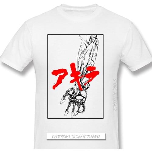 Arm Black TShirt Akira Biker Gang Shotaro Kaneda Takashi Animated Film Homme T-Shirts Tee Pure Cotton Oversize Short Sleeve