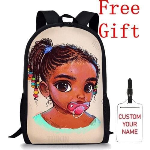 Black Girl School Backpack Teenagers Students Book Bag Afro Lady Magic Printing Childrens School Bags For Kids Mochila Infantil