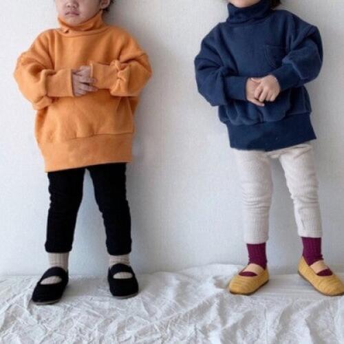 Childrens Sweatshirt 2019 Autumn Winter New Toddler Boys Turtleneck Sweaters Kids Solid Thick Sweatshirt Toddler Outwear Jacket