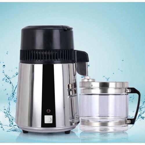 4L Electric Stainless Steel Water Distiller Container Alcohol Purifier Filter with Glass Jar Distilled Water Device EU Plug