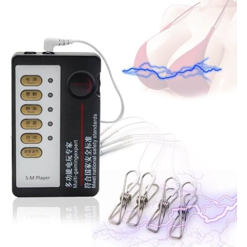 Electric Shock Accessory Clitoris Clip Stimulator Nipple Clamps with Host Breast Flirting Toys