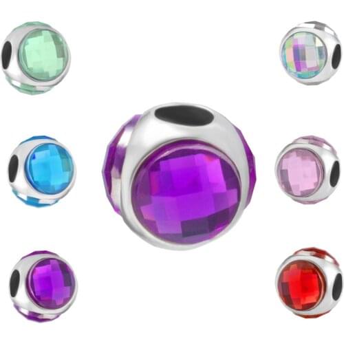 HPXmas Wholesale 5pcs/lot Diy Bracelet Zircon Spacer Beads Charm for Bracelet Make Jewelry Crystal Bead