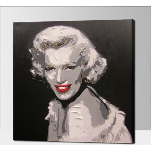 Handcraft Oil Painting Sexy Marilyn Monroe Portraits Wall Painting Modern Abstract Hand Painted Pictures for Living Room Decor