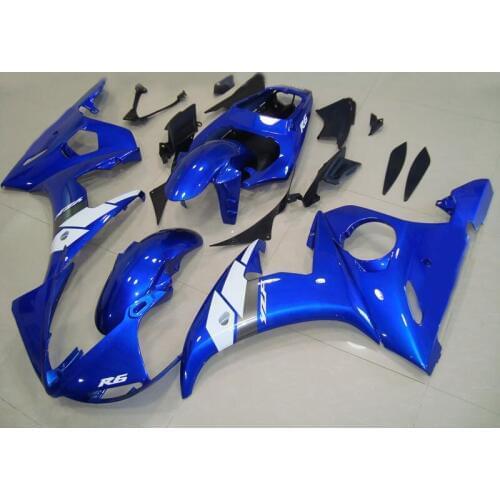 CUSTOM Motorcycle Fairing kit for YZFR6 03 04 05 YZF R6 2003 2004 2005 YZF600 Advanced blue white Fairings set+7gifts YE10