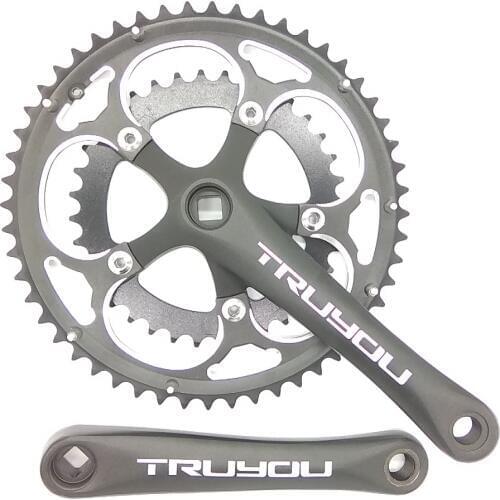 TRUYOU Road Bicycle Crankset 110 BCD 52/36T Chainwheel 3/32 Folding Bike Chain Ring 2*7/8/9 Speed Double Plate Crank 170mm Black