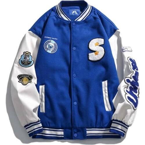 Men Skeleton Embroidery Varsity Jackets Couple Gothic Hip Hop PU Leather Stitching Contrast Baseball Uniform New Retro Clothes