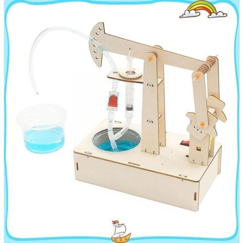 Diy Pumping Unit Model Stem Science Experiment Kit Children Educational Project School Electric Toys Building Wood Fun P6s7