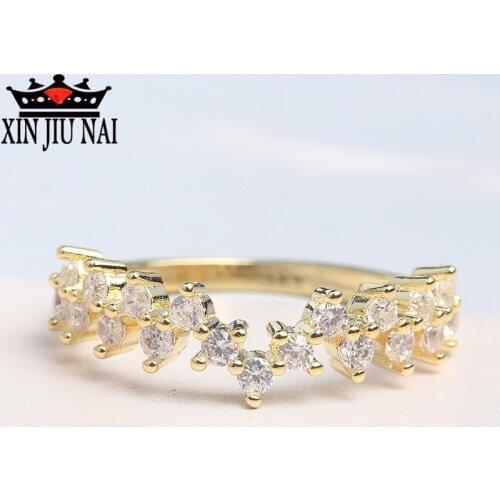 Fashionable Simple Irregular Geometric Water Drop Transparent 18K Gold Female Diamond Ring Womens Jewelry Special Holiday Gift