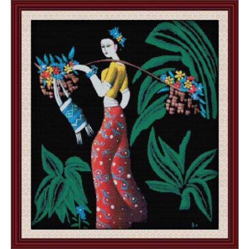 Yunnan Heavy Color-Scent of Flowers cross stitch kit 14ct 11ct pre stamped cross stitching embroidery DIY handmade needlework