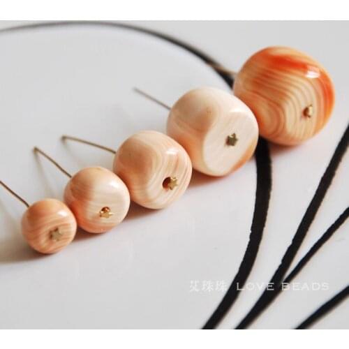 Wholesale natural red tridacna giant clam barrel loose beads jewelry making DIY for women