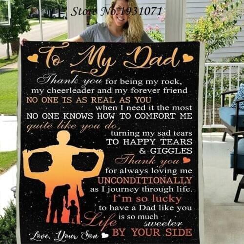 Gift Letter To My Dad 3D Printed Fleece Blanket for Beds Thick Quilt Fashion Throw Blanket From Love Your Son L110