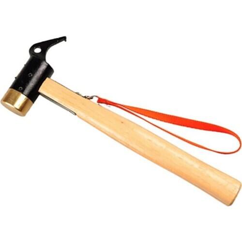 Wooden Handle Camping Hammer Portable Outdoor Tent Canopy Rope Nails Hammer Tent Pegs Nail Puller Remover Tools Accessories