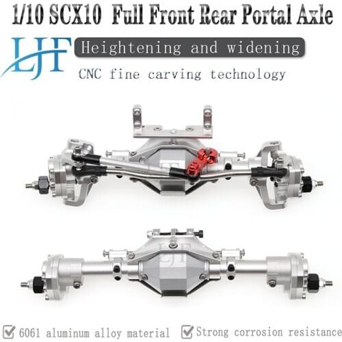 SCX10 Aluminum CNC Anodized Full Front Rear Portal Axle for 1/10 RC Crawler Car Axial SCX10II 90046 90047 Upgrade Parts NO.F
