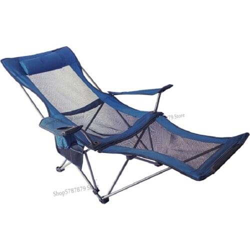 Outdoor folding deck chair dual-purpose lunch break bed home wild camping beach chair backrest fishing