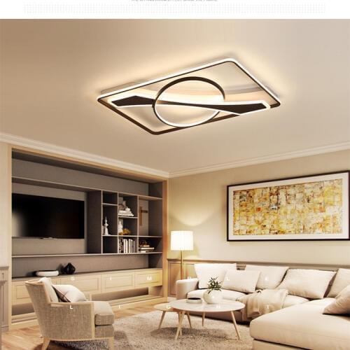 Led ceiling lamps rectangular simple living room bedroom dining room Indoor Lighting RC Dimmable Pendant light