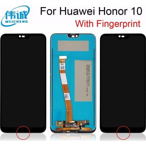 Original LCD For HUAWEI Honor 10 Display Touch Screen For Huawei Honor 10 Screen LCD Display On Col-L29 With Fingerprint