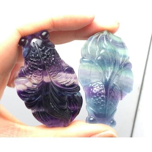 1PC Natural Crystal Fluorite goldfish Ornaments Quartz Mineral Jewelry Modern Home Decoration Stone Crafts Holiday Gift
