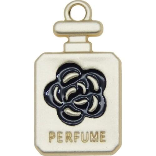 10PCS Flower Perfume Bottle Pendant Enamel Zinc Alloy Little Charms DIY Fashion Women Earrings Necklace Bracelet DIY Fashion New