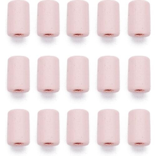 200pcs Natural Pink Color Column Wood Beads Big Hole Beads Loose Spacer Charm No Harm Bead for DIY Kid Jewelry Makings