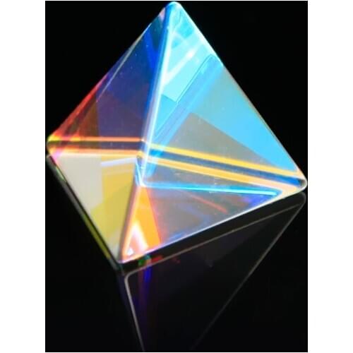 21MMPrism Bright Multi-faceted Light Combine Prism Stained Glass Beam Splitting Prism Optical Experiment Instrument Holiday Gift