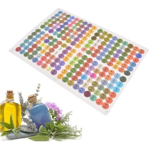 216Pcs/Sheet Round Circle Stickers colorful Pre-printed Essential Oil Bottles Cap Lid Labels for Young Living oils organizer