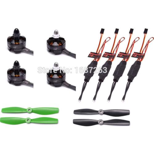 4 X 2204 2300KV Brushless motor+12 Simonk Speed Controller ESC 5045 Propeller 2-Blade CW/CCW for QAV250 250 280 Quad
